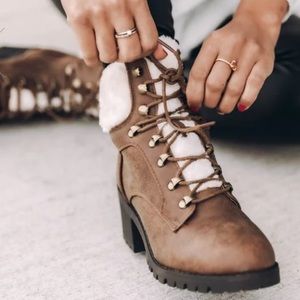 Brown “Candice” Lace Up Boots